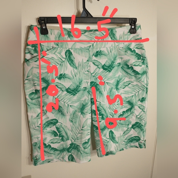 NWT Coral Bay Multi Color Floral Print Pull On Women's Capris Size 12P Set Of 2 - Picture 15 of 15